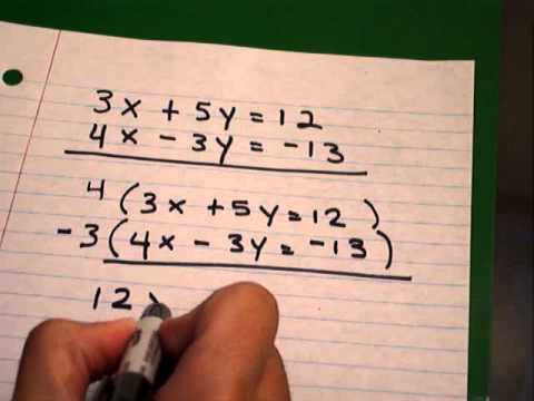 how to eliminate x or y