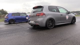 375HP VW Golf 7R vs 370HP VW Golf 6R - Drag Racing