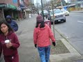 Walking on Robson from Denman St Vancouver BC Nov 2008