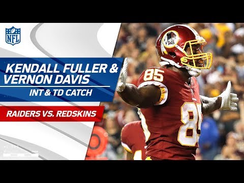 Video: Kendall Fuller's Falling INT & Vernon Davis' TD in the Red Zone! | Raiders vs. Redskins | NFL Wk 3