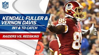 Kendall Fuller's Falling INT & Vernon Davis' TD in the Red Zone! | Raiders vs. Redskins | NFL Wk 3 by NFL