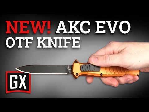 AKC X-treme EVO Black OTF Automatic Knife - Satin Plain