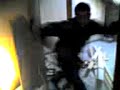 Man jumps through wall