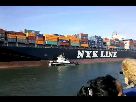 Container Ship Artemis NYK Line, Ferry Ride Eastbound, Port of Oakland Alameda Estuary