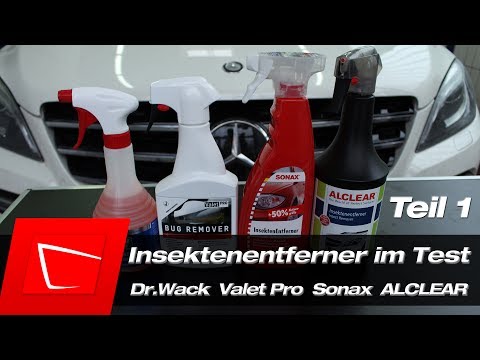 Insektenentferner Test - Dr.Wack CW1:100, Valet Pro Bug R., SONAX, ALCLEAR