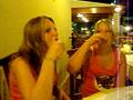 Abi Damen and Cat Damen doing Raki shots in Crete.