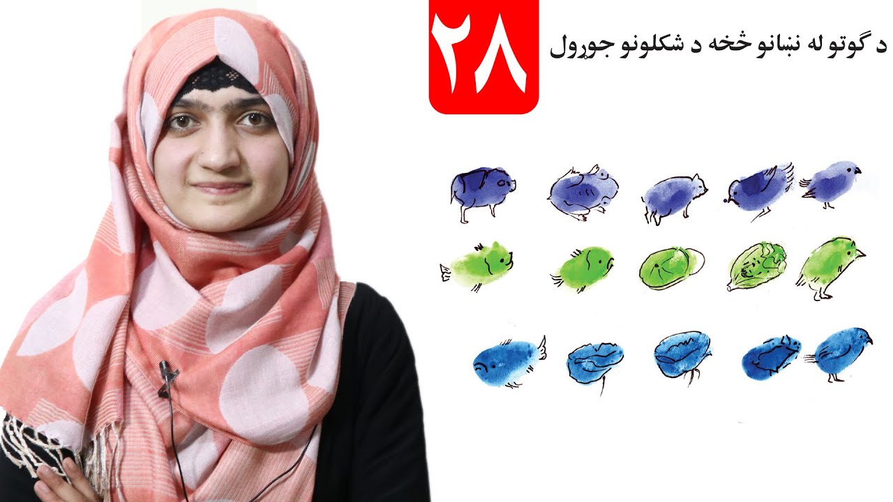 Make shapes out of fingerprints - lesson 28 _ Arts Grade 1/ د شیانو څخه د شکلونو جوړول - لوست ۲۸