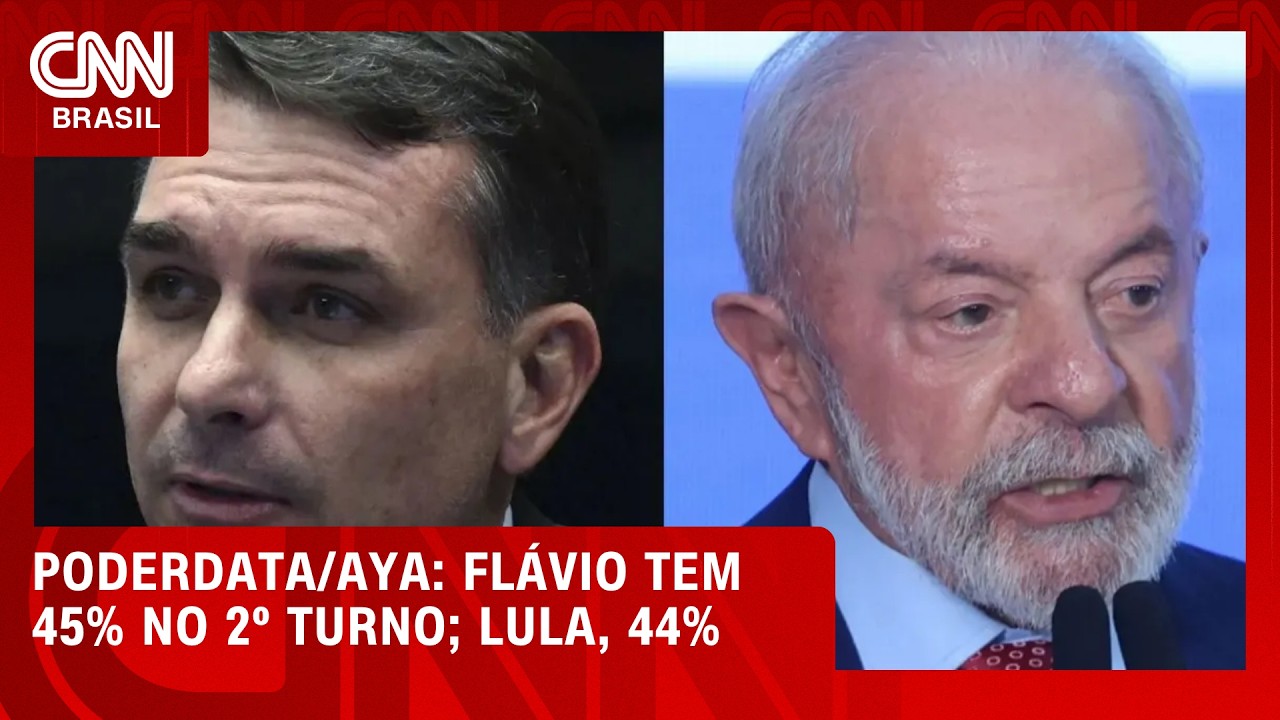 PoderData/Aya: Flávio tem 45% contra 44% de Lula no 2º turno | BASTIDORES CNN