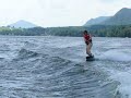 Élisabeth en wakeboard sur le menphrémagog