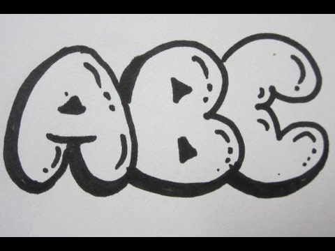 how to draw a bubble letter v