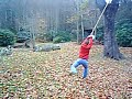 john remembering what it was like to swing from the trees as a boy... his legs dangling makes me laugh... he fell but i didn't get that video - sorry