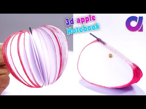 How to make 3d apple notebook tutorial | diy apple Notepad Made with Paper | Artkala 253