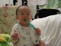 Baby Timothy brush his own teeth - 2