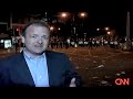 Police attacked by football fan, Manchester, UK