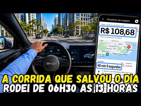 Rodei 7 horas na BAIXA DEMANDA e olha quanto rendeu. Uber / 99Pop