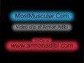 Bodybuilder Armon Adibi poses, trains pecs