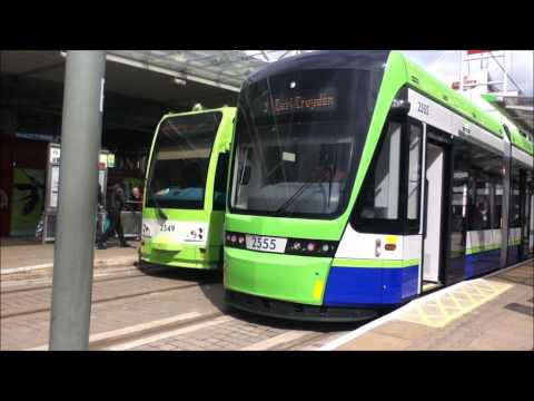 tram - Video of one of Tramlink Stadler Rail Variobahn Trams (2555) at East Croydon Tram Stop before departing on a passenger test run on Route 3 to Therapia Lane a...