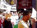 Dos capturas de la manifestación de hoy en Madrid, organizada por el PSOE y donde la exaltación al terrorismo ha sido la ténica de la marcha.