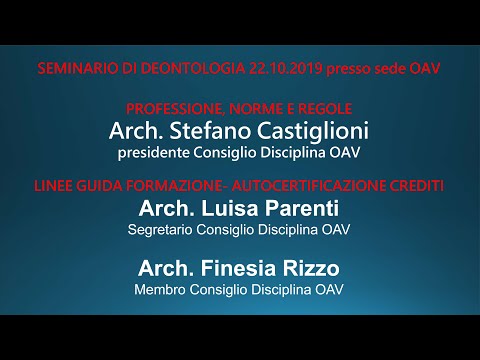 Deontologia Professionale 22 ottobre 2019