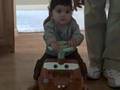 Devin on his Tow Mater