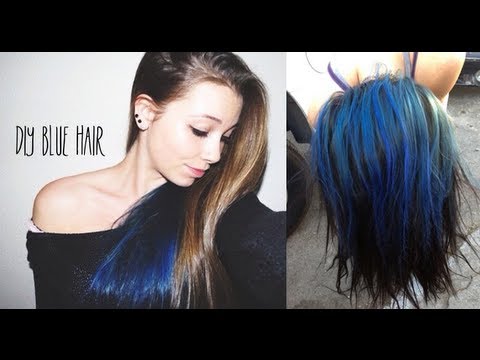 how to dye the tips of your hair blue