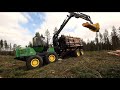 John Deere 1910E forwarder working in a Finnish forest summer of 2009 - 1910E introduction video on its world premiere at ELMIA WOOD 2009, June 3, 2009