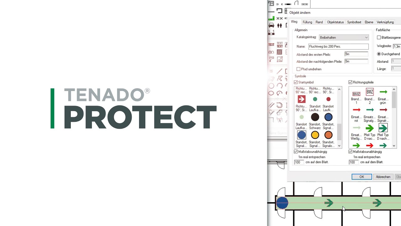 TENADO PROTECT | Rettungswege einzeichnen