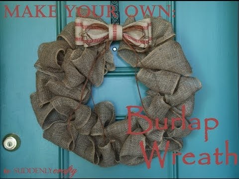 how to make a burlap door hanger
