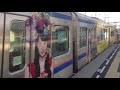 ももクロラッピング電車　西鉄３０００形　筑紫駅に到着　天神大牟田線　２０１６年３月３日