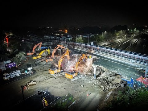 Park Estate Road Bridge demolition   timelapse