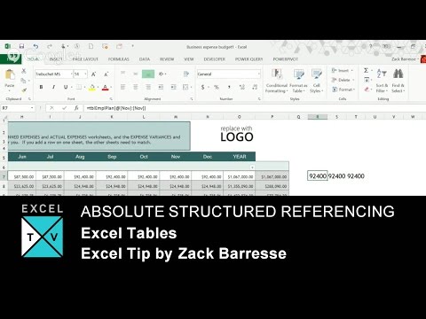 video-linktoworks-Excel Tables Making Structured Referencing Absolute