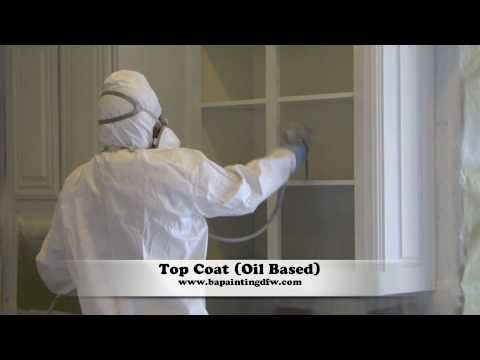 how to spray paint a kitchen cabinets