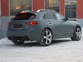 Infiniti FX37 тюнинг аэродинамический обвес Division S вариант №3, колесные диски Drewske 11x23