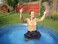 Wetlook - Wetmar Satin Shirt & Skirt in the pool