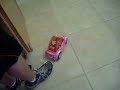 My hamster in a race car!