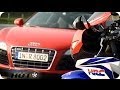 Abenteuer Auto offiziell: Audi R8 gegen Honda Fireblade