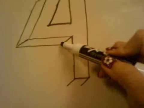 how to draw three d'numbers