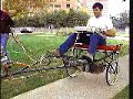 3D Biped robot pulling a rickshaw