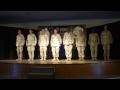 FY12 CPO's in Djibouti practice Anchor's Aweigh for their pinning ceremony.