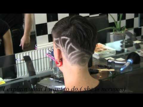 hairdresser - Nina is in for her new haircut and she don't want to color her hair, then the twist of the storry coms I give her a tattoo color style haircut, and tanks God...