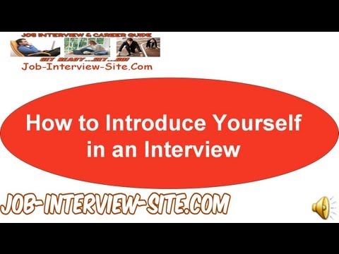 introduce - http://www.job-interview-site.com/how-to-introduce-yourself-in-an-interview.html So, how should you introduce yourself when you go to a job interview? How to...