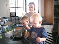 Making cupcakes with Colette and Hamish