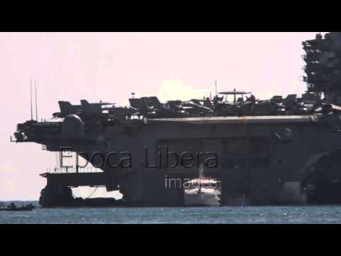 Nuclear aircraft carrier USS George H.W. Bush in Piraeus Greece