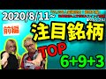 【JumpingPoint!!の株Tube#126】2020年8月11日～の注目銘柄TOP6+9+3(前編)