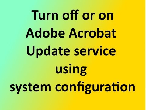 how to turn off acrobat x updater