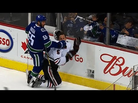Video: Alex Biega penalized for driving Connor Murphy into boards