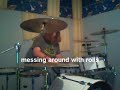 happythecow messing around on drums