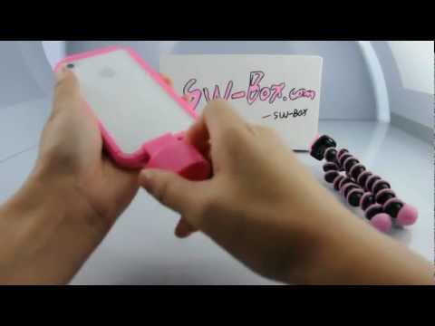Johnxee88 - http://www.sw-box.com/Portable-Bumper-Case-with-Camera-Stand-for-iPhone-4-4s-Pink.html Predominately in pink and black, this cool bumper case comes with a fl...