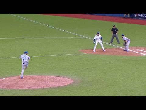 KC@TOR: Balk call moves Tulo to second base
