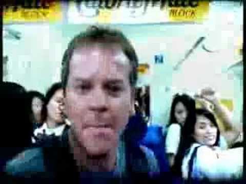 kiefer - Japanese TV commercial starring Kiefer Sutherland, playing who else but Jack Bauer. The direction of the commercial is even inspired in 24 (the show is big i...